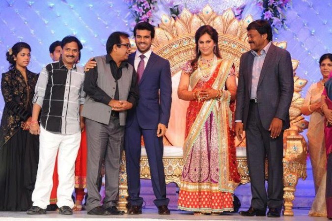 Ram Charan Teja and Upasana Kamineni reception (Facebook) Ram Charan Teja and Upasana Kamineni reception