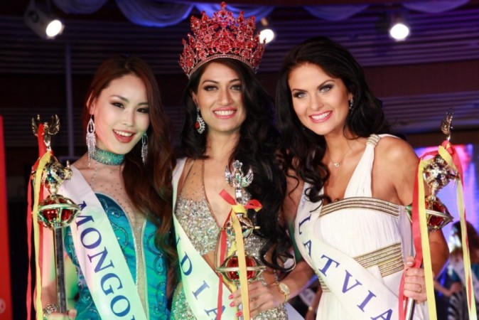 Miss Asia Pacific 2012 Himangini Singh Yadu (C) with 1st-runner-up Tuyanaa Temenjargal of Mongolia (R) and 2nd-runner-up Diana Kubasova of Latvia. Image: Facebook/ I AM SHE Miss Asia Pacific 2012 Himangini Singh Yadu (C) with 1st-runner-up Tuyanaa Temenjargal of Mongolia (R) and 2nd-runner-up Diana Kubasova of Latvia. Image: Facebook/ I AM SHE