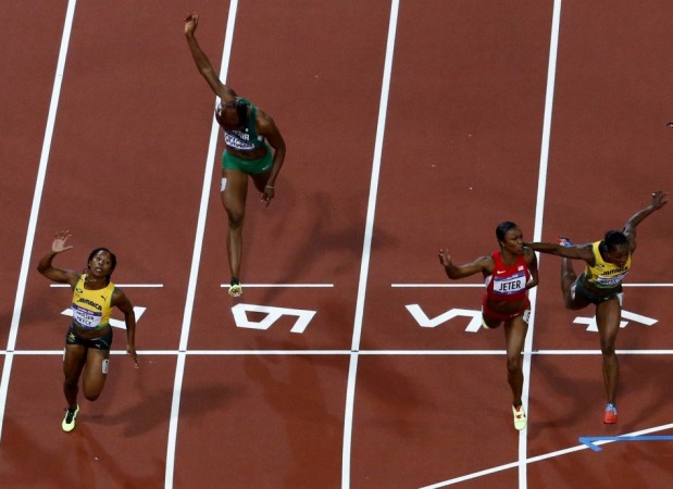 Jamaica's Shelley-Ann Fraser-Pryce crosses the finish line to win the women's 100m final at the London 2012 Olympic Games Shelley-Ann Fraser-Pryce