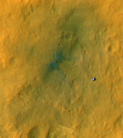 Curiosity tire tracks on Mars