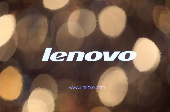 A file photo of the logo of Lenovo on a computer monitor during a news conference in Hong Kong lenovo