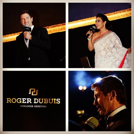 Kajol and Gerard Butler at an event in Dubai (Facebook/Roger Dubuis) Kajol and Gerard Butler
