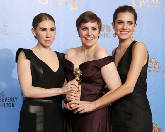 "Girls" creator and actress Dunham with cast members Williams and Mamet