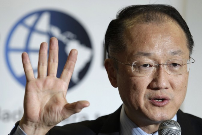 World Bank President Jim Yong Kim speaks during a news conference