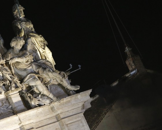 Black smoke rises from the chimney on the roof of the Sistine Chapel, indicating that no decision has been made after the first day of voting for the election of a new pope, in the Vatican City Black smoke
