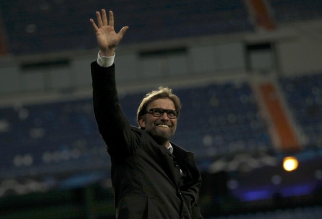Borussia Dortmund's coach Jurgen Klopp celebrates after Champions League semi-final second leg soccer match against Real Madrid in Madrid Jurgen Klopp