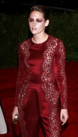 Actress Kristen Stewart arrives at the Metropolitan Museum of Art Costume Institute Benefit celebrating the opening of Kristen Stewart
