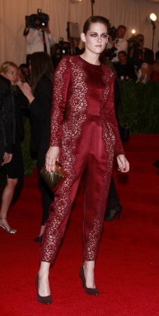Actress Kristen Stewart arrives at the Metropolitan Museum of Art Costume Institute Benefit celebrating the opening of Kristen Stewart