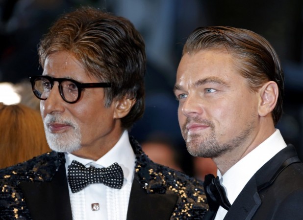 Cast members Leonardo DiCaprio and Amitabh Bachchan pose as they arrive for the screening of the film 'The Great Gatsby' and for the opening ceremony of the 66th Cannes Film Festival Leonardo DiCaprio and Amitabh Bachchan