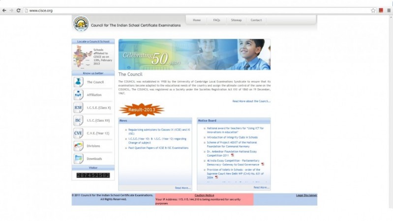 ICSE website hacked