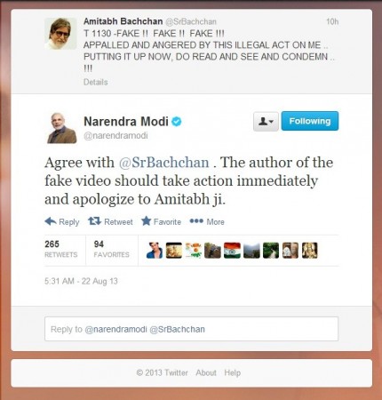 Narendra Modi Reacts to Fake Video of BigB Narendra Modi Reacts to Fake Video of BigB