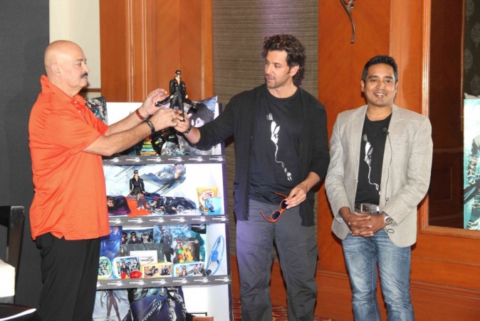 Hrithik Roshan and Rakesh Roshan at 'Krrish 3' merchandise unveiling event Hrithik Roshan