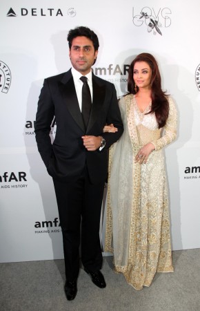 Aishwarya Rai and Abhishek Bachchan at amFAR fund-raising event in Mumbai. Aishwarya Rai, Abhishek Bachchan
