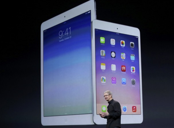 Apple Inc CEO Tim Cook Speaks About the New iPad Air and the iPad Mini with Retnia Display During an Apple Event in San Francisco