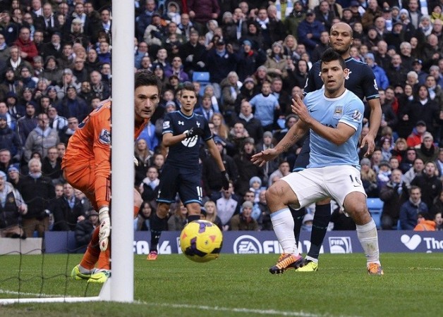 Sergio Aguero Manchester City Lloris Tottenham