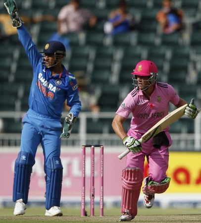 India skipper MS Dhoni could do little to stop AB De Villiers and South Africa romping to a big victory in the first one-day international. Reuters Dhoni De Villiers India South Africa