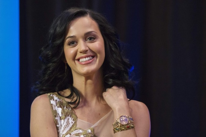 Singer Katy Perry takes part in a panel discussion during the announcement that she will be made a UNICEF Goodwill ambassador at UNICEF headquarters in New York