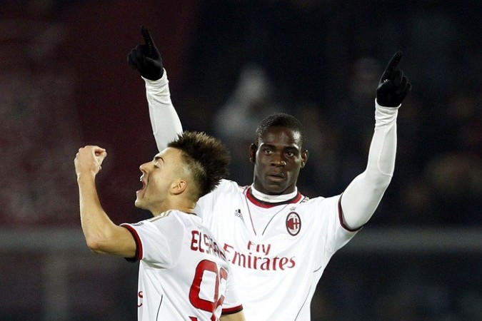 Stephan El Shaarawy and Mario Balotelli celebrate a goal against Livorno, December 7. Reuters Balotelli El Shaarawy AC Milan