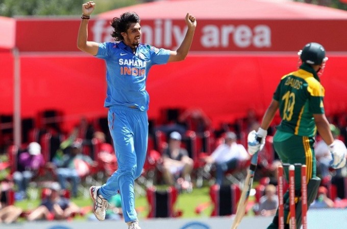 Ishant Sharma celebrates after picking up the wicket of Henry Davids. BCCI Ishant Sharma India South Africa