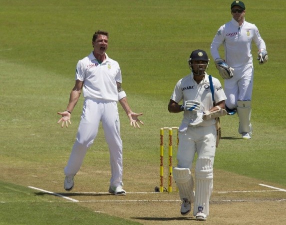 Dale Steyn celebrates the wicket of Murali Vijay on day two of the second Test, December 27. Reuters Dale Steyn Murali Vijay South Africa India