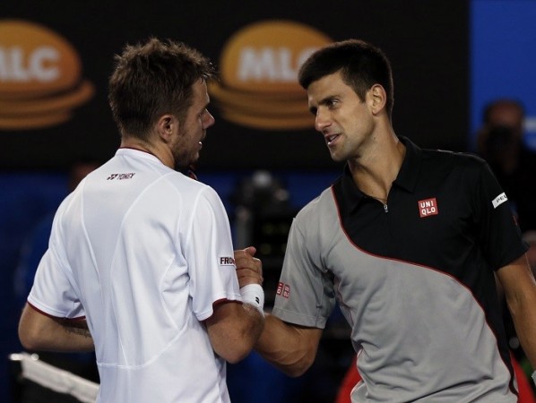 Stanislas Wawrinka shakes hands with Novak Djokovic after beating the Serbian in the quarterfinals of the Australian Open 21 January. Reuters Novak Djokovic Stanislas Wawrinka Australian Open