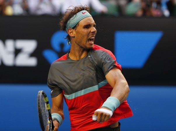 World number one Rafael Nadal celebrates after defeating Kei Nishikori in the fourth round of the Australian Open, 20 January. Reuters Rafael Nadal Australian Open