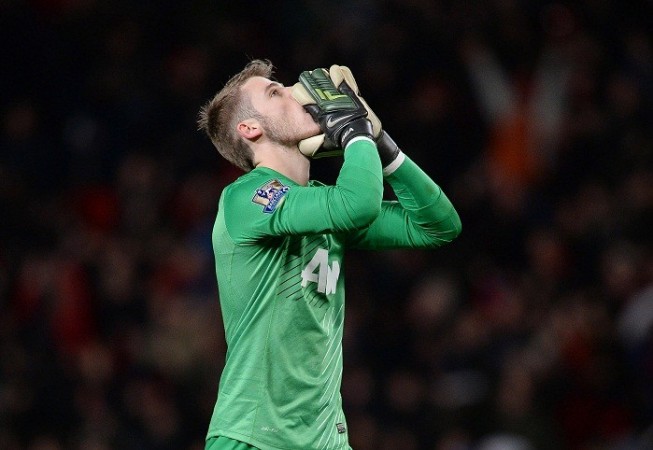 Manchester United goalkeeper David De Gea is disappointed after conceding a late soft goal to Sunderland's Phil Bardsley, 22 January. Reuters David De Gea Manchester United