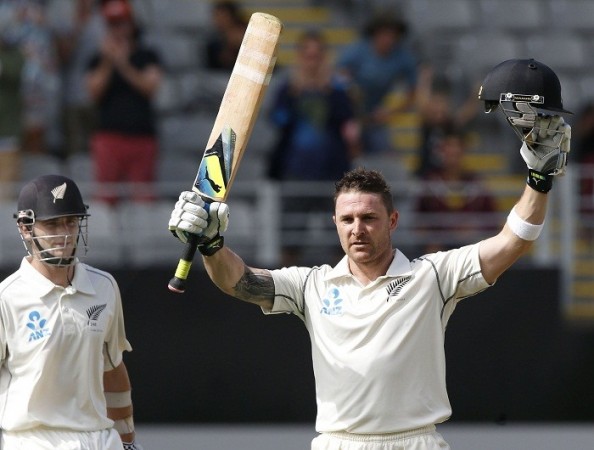 New Zealand skipper Brendon McCullum celebrates after reaching his hundred against India, 6 January. Reuters Brendon McCullum Williamson New Zealand