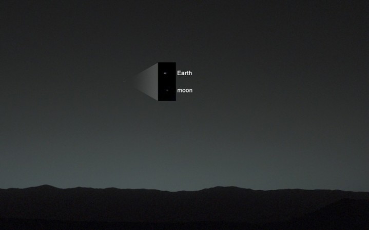 This view of the twilight sky and Martian horizon taken by NASA's Curiosity Mars rover includes Earth as the brightest point of light in the night sky. NASA/JPL-Caltech/MSSS/TAMU Earth and Moon from Mars Surface
