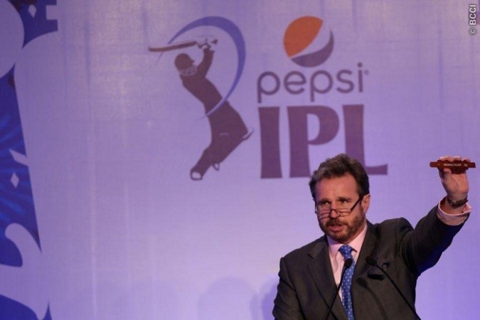 Auctioneer Richard Madley during day one of the IPL 7 auction, 12 February. BCCI Richard Madley IPL