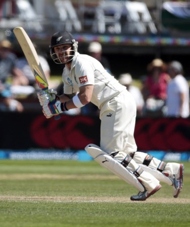 Brendon McCullum plays a shot against India. Brendon McCullum New Zealand