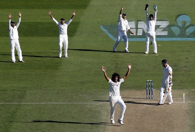 Ishant Sharma and the India team appeal unsuccessfully for the wicket of New Zealand skipper Brendon McCullum. Reuters Ishant Sharma India New Zealand McCullum