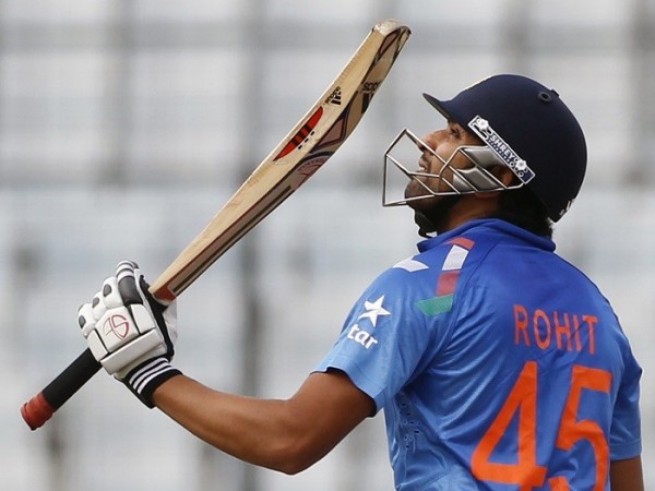 India opener Rohit Sharma celebrates his half-century against Pakistan in the Asia Cup, 2 March. Reuters Rohit Sharma India