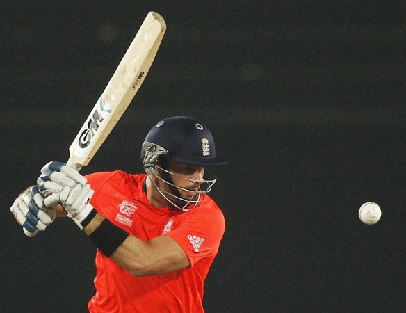 England opener Michael Lumb plays a shot through the offside in the World T20 warm-up against India, 19 March. Reuters Michael Lumb England