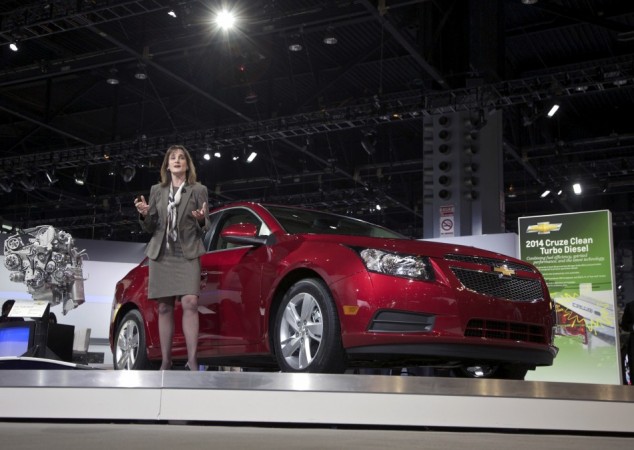 Cristi Landy, Chevrolet marketing director for small cars speaks during the debut of the 2014 Chevy Cruze Clean Turbo Diesel at the Chicago Auto Show in this file photo