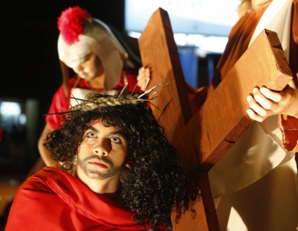Good Friday 2014: Actors take part in a Good Friday 2014