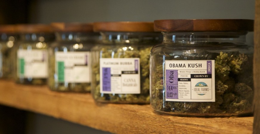 Marijuana-based products are displayed at the Marijuana-based products are displayed at the