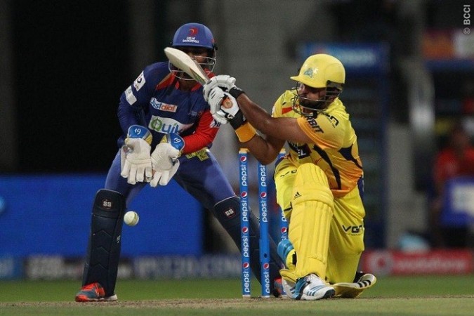 CSK batsman Suresh Raina playes a sweep shot in their IPL 2014 game against Delhi Daredevils, 21 April. Ron Gaunt/IPL/SPORTZPICS Suresh Raina CSK
