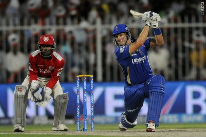 Rajasthan Royals skipper Shane Watson in action against the Kings XI Punjab, 20 April. Pal Pillai/IPL/SPORTZPICS Shane Watson Rajasthan Royals