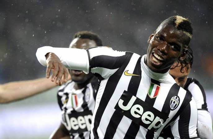 Juventus midfielder Paul Pogba celebrates after scoring against Bologna, 19 April. Reuters Paul Pogba Juventus