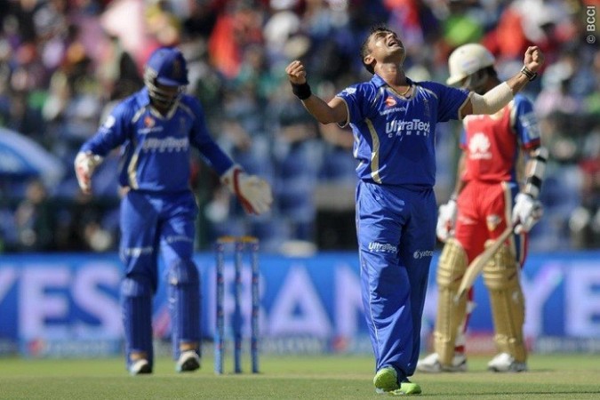 Rajasthan Royals leg-spinner Pravin Tambe celebrates a wicket in the IPL 2014 match against RCB, 26 April. Pal Pillai/IPL/SPORTZPICS Pravin Tambe Rajasthan Royals