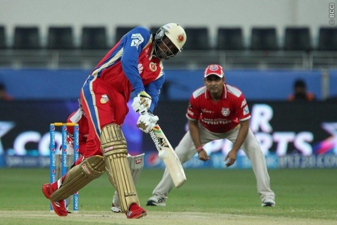 RCB opener Chris Gayle hits a six in the IPL 2014 match against KXIP, 28 April. Ron Gaunt/IPL/SPORTZPICS Chris Gayle RCB