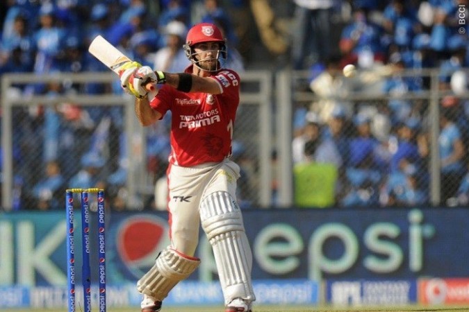 Kings XI batsman Glenn Maxwell gets ready to smash a boundary against the Mumbai Indians in their IPL 2014 game. Pal Pillai/IPL/SPORTZPICS Glenn Maxwell Kings XI Punjab