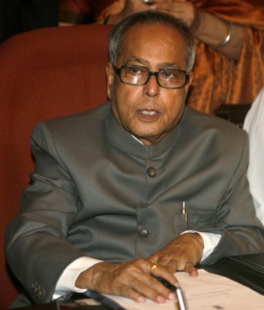 India's Finance Minister Pranab Mukherjee sits before giving the final touches to the federal budget 2010/11 in New Delhi February 25, 2010.