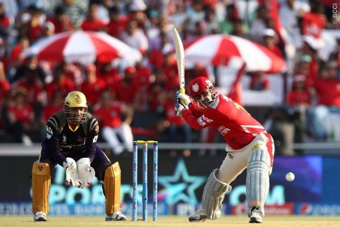 Kings XI Punjab opener Virender Sehwag winds up for a big one against KKR in their IPL 2014 game, 11 May Virender Sehwag Kings XI Punjab