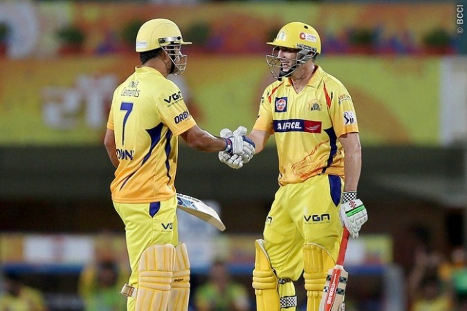 CSK batsmen MS Dhoni and David Hussey put on a brillaint century partnership MS Dhoni David Hussey CSK
