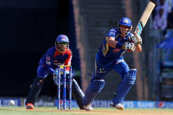 Mumbai Indians opener Michael Hussey plays a shot through the onside during his brilliant 56 against the Delhi Daredevils, 23 May Michael Hussey Mumbai Indians
