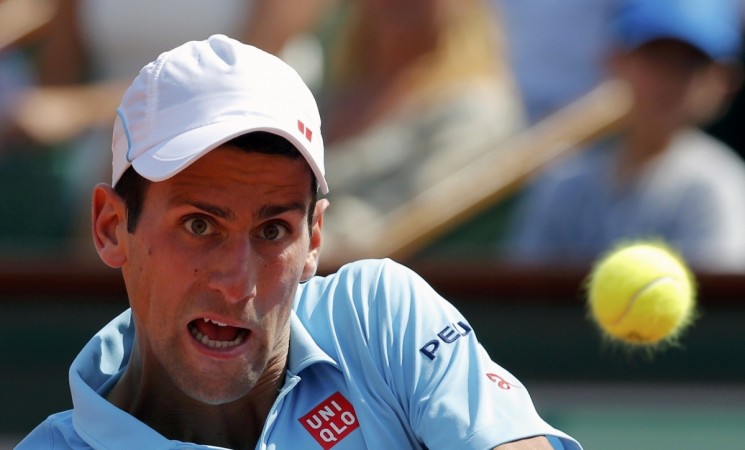 Novak Djokovic eyes the ball during his match against Rafael Nadal at the French Open. Novak Djokovic