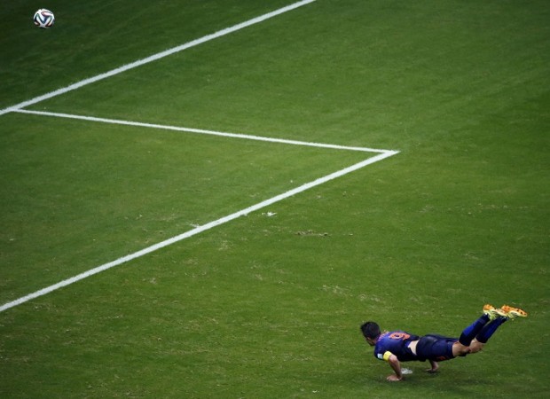 Netherlands captain Robin Van Persie scores a stunning goal against Spain in their World Cup Group B game, 13 June Robin Van Persie Netherlands