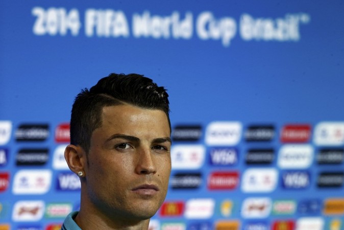 Portugal's Cristiano Ronaldo attends a news conference at the Arena Fonte Nova stadium. Cristiano Ronaldo